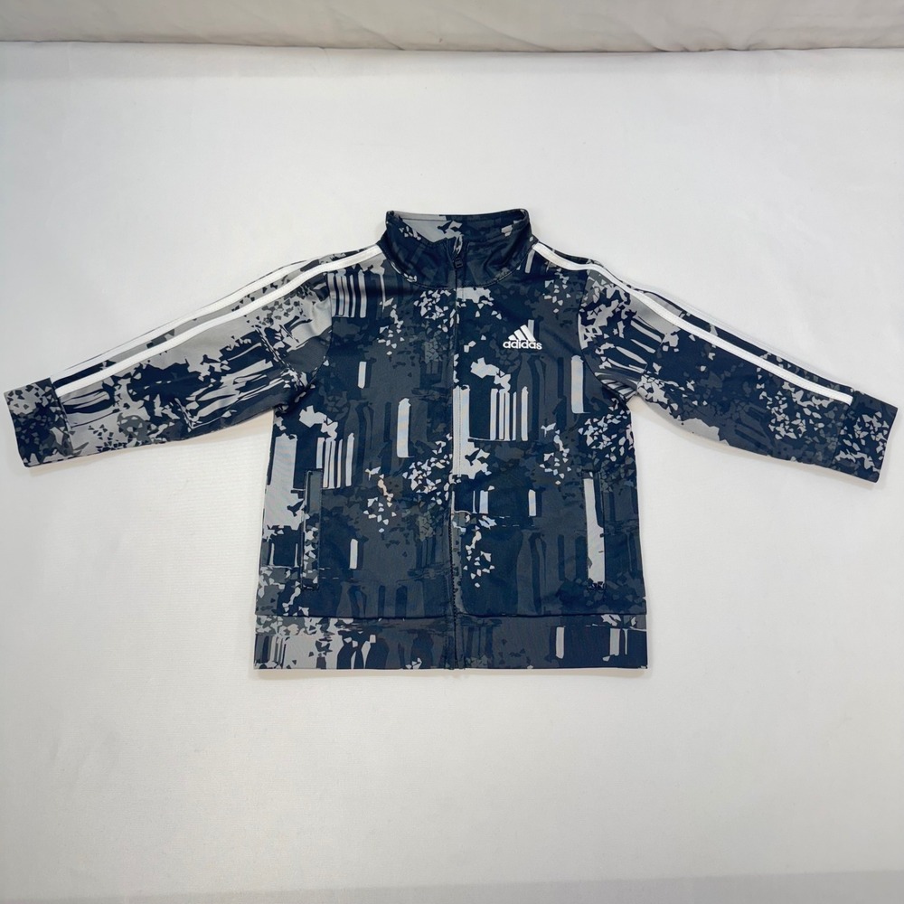 Adidas Track Jacket Baby 18M Grey Black Abstract Camo Full Zip AG6416